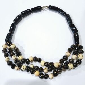 Beaded Ceramic Multi-Stran Necklace Fashion Jewelry